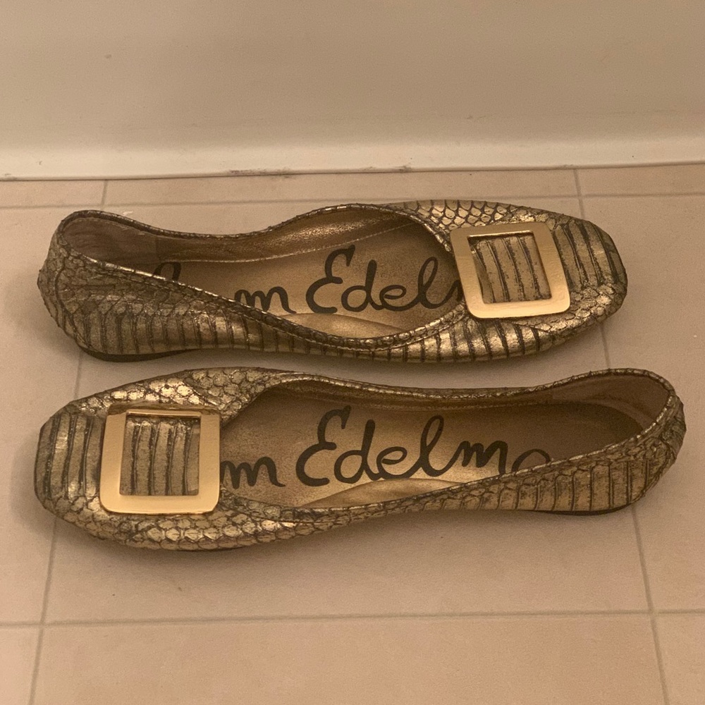 Sam Edelman Gold Ballet Flats